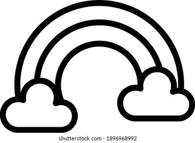 Rainbow Concept, Rainy Equipment Vector Icon Design, Wet season Symbol on white background, rainfall weather Sign,