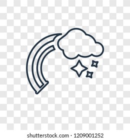 Rainbow concept vector linear icon isolated on transparent background, Rainbow concept transparency concept in outline style