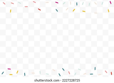 Rainbow Confetti Abstract Vector Transparent Background. Top Smear Design. Invitation Brush Illustration. Color Shavings Celebrate Pattern.