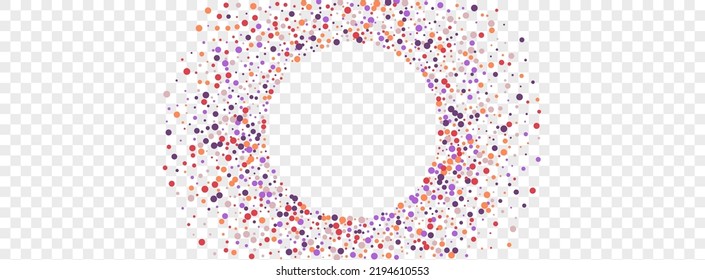 Rainbow Confetti Background Transparent Vector. Geometric Congratulation Template. Multicolored Happy. Colorful Element Anniversary. Circle Surprise Design.