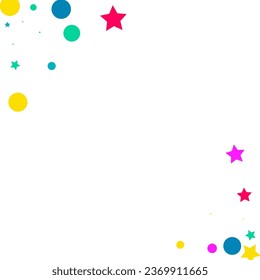Rainbow Confetti Christmas Vector White Background. Carnaval Shine Banner. Festive Rain Illustration. Falling Dot Effect Postcard.