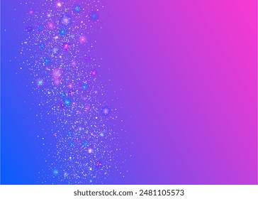 Rainbow Confetti. Falling Dust. Modern Poster. Light Isolated Backdrop. Iridescent Tinsel. Transparent Serpentine. 3d Pattern. Pink Glare Background. Purple Rainbow Confetti