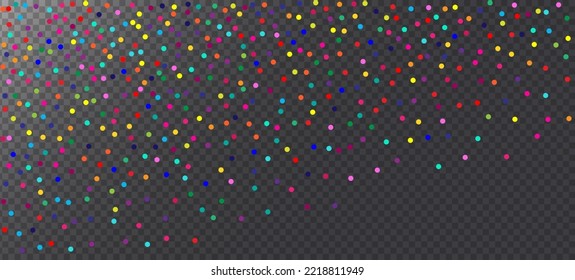 Rainbow Confetti Festive Vector Background. Carnival Minimal Garland. Holiday Celebration Christmas, New Year, Birthday Sparkle Decoration. Rainbow Confetti Falling. Falling Down Gleam Sequins Frame.