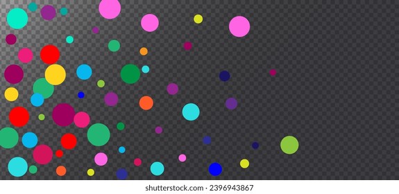 Rainbow Confetti Festive Vector Background. Christmas, New Year, Birthday Sparkle Decoration. Falling Down Bright Sequins Frame. Holiday Celebration Rainbow Confetti Falling. Carnival Motion Garland.