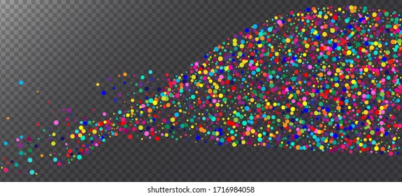 Rainbow Confetti Festive Vector Wallpaper. Christmas, New Year, Birthday Sparkle Decoration. Holiday Celebration Falling Down Bright Sequins Frame. Rainbow Confetti Falling. Carnival Motion Garland.
