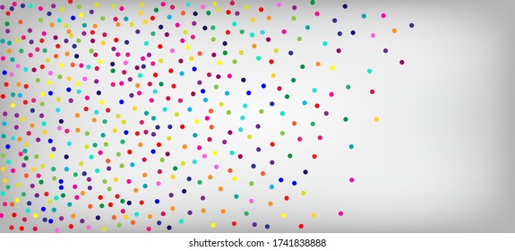 Papel tapiz de vectores festivos Rainbow Confetti. Movimiento de Carnaval Garland. Caer abajo el marco de las secuencias de brillo. Celebración de feriado: Cae el Confeti Arcoiris. Navidad, Año Nuevo, Decoración De La Espuma De Cumpleaños.
