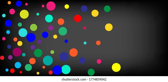 Papel tapiz de vectores festivos Rainbow Confetti. Celebración De Festividades Cayendo Por El Marco De Círculos Brillantes. Carnaval Minimal Garland. El Confeti Arcoiris Cae. Navidad, Año Nuevo, Decoración Mágica de Cumpleaños.