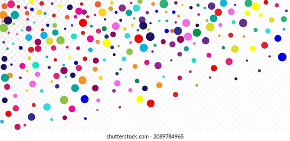 Papel tapiz de vectores festivos Rainbow Confetti. Caer abajo el marco de las secuencias de brillo. Navidad, Año Nuevo, Decoración De La Espuma De Cumpleaños. Carnaval Minimal Garland. El Confeti Arcoiris Cae. Celebración de feriados