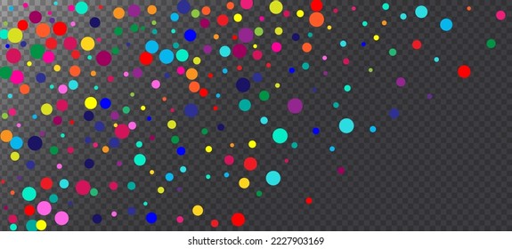 Papel tapiz de vectores festivos Rainbow Confetti. Festividad Carnaval Garland moderno. Caer abajo el marco de las secuencias de brillo. El Confeti Arcoiris Cae. Navidad, Año Nuevo, Decoración Mágica de Cumpleaños.