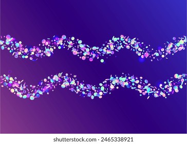 Rainbow Confetti. Glare Abstract Template. Iridescent Background. Purple Disco Sparkle. Holographic Paper. Digital Ribbon. Light Pattern. Modern Dust. Blue Rainbow Confetti