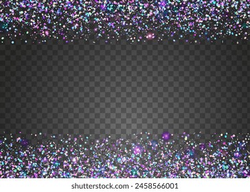 Rainbow Confetti. Happy Isolated Backdrop. Carnaval Effect. Blue Disco Tinsel. Light Texture. Carnival Paper. Cristal Design. Modern Ribbon. Purple Rainbow Confetti