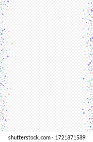 Confetti Arcoiris Feliz Fondo Transparente. Pancarta con motivos decorativos multicolores. Postal voladora. Antecedentes del Carnaval Holográfico.