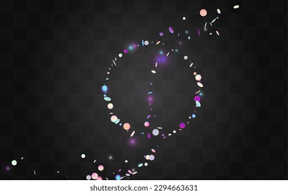 Rainbow Confetti Happy Vector Transparent Background. Hologram Abstract Splash Design. Decoration Postcard. Glitch Festival Illustration.