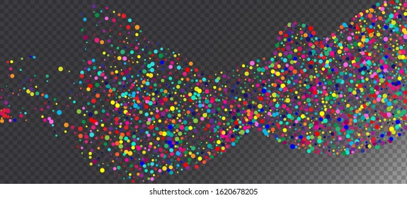 Rainbow Confetti Hipster Vector Background. Falling Down Shiny Sequins Frame. Holiday Celebration Carnival Motion Garland. Rainbow Confetti Falling. Christmas, New Year, Birthday Sparkle Decoration.