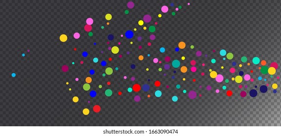 Rainbow Confetti Hipster Vector Background. Falling Down Shiny Sequins Frame. Christmas, New Year, Birthday Magic Decoration. Holiday Celebration Rainbow Confetti Falling. Carnival Minimal Garland.