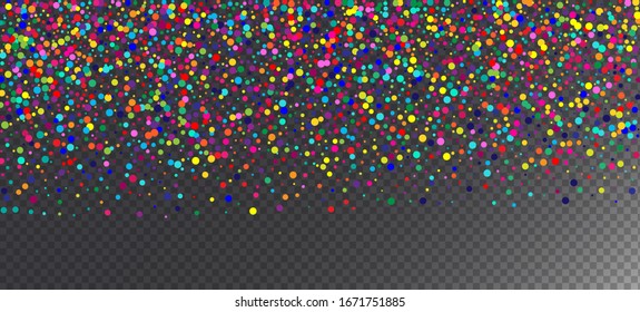Rainbow Confetti Hipster Vektorillustration Hintergrund. Weihnachten, Neujahr, Geburtstagsmagie-Dekoration. Karneval Modern Garland. Shiny-Sequins-Frame herunterfallen. Regenbogen Confetti Falling. Feierlichkeiten zu Feiertagen