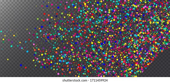 Rainbow Confetti Hipster Vector Background. Falling Down Gleam Sequins Frame. Holiday Celebration Christmas, New Year, Birthday Sparkle Decoration. Rainbow Confetti Falling. Carnival Modern Garland.
