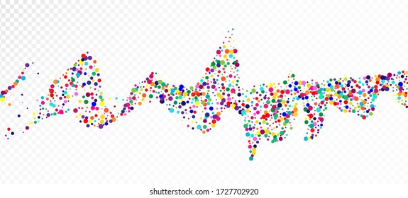 Rainbow Confetti Hipster Vector Background. Carnival Modern Garland. Holiday Celebration Falling Down Shiny Circles Frame. Rainbow Confetti Falling. Christmas, New Year, Birthday Sparkle Decoration.