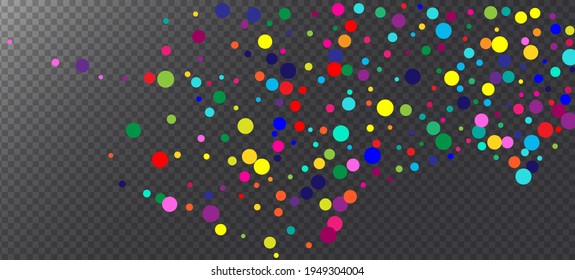 Rainbow Confetti Hipster Vektorhintergrund. Karneval Minimal Garland. Feiertage Weihnachten, Neujahr, Geburtstagsmagie-Dekoration. Regenbogen Confetti Falling. Absturzende helle Sequenzrahmen.