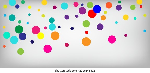 Rainbow Confetti Hipster Vector Background. Christmas, New Year, Birthday Sparkle Decoration. Carnival Simple Garland. Falling Down Shiny Circles Frame. Rainbow Confetti Falling. Holiday Celebration