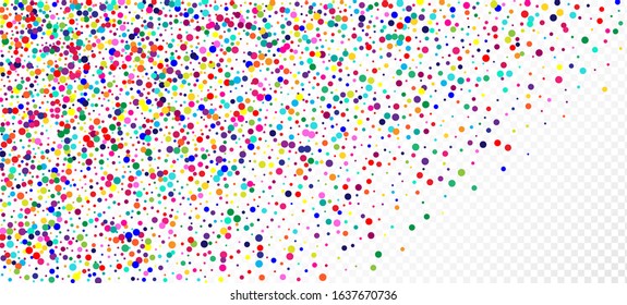 Rainbow Confetti Hipster Vector Wallpaper. Carnival Minimal Garland. Holiday Celebration Falling Down Gleam Circles Frame. Rainbow Confetti Falling. Christmas, New Year, Birthday Magic Decoration.