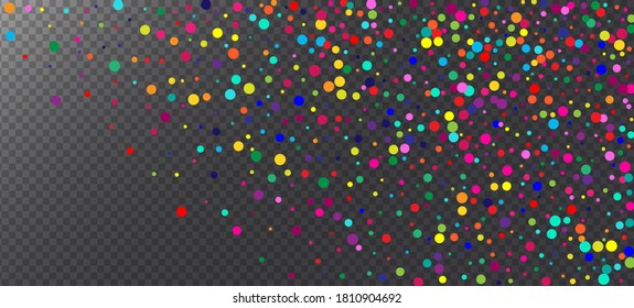 Rainbow Confetti Hipster Vector Wallpaper. Carnival Motion Garland. Christmas, New Year, Birthday Magic Decoration. Falling Down Shiny Circles Frame. Rainbow Confetti Falling. Holiday Celebration