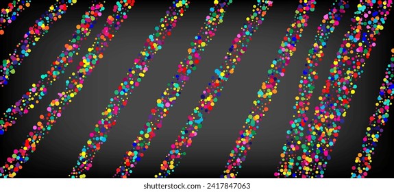 Rainbow Confetti Hipster Vector Wallpaper. Christmas, New Year, Birthday Magic Decoration. Falling Down Bright Circles Frame. Carnival Modern Garland. Rainbow Confetti Falling. Holiday Celebration