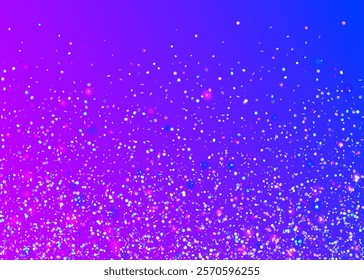 Rainbow Confetti. Iridescent Serpentine. Festive Tinsel. 3d Pattern. Falling Design. Cristal Ribbon. Purple Light Effect. Glare Isolated Backdrop. Pink Rainbow Confetti