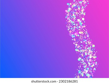 Rainbow Confetti. Laser Flare. Disco Abstract Sunlight. Birthday Sparkles. Festive Art. Crystal Foil. Hologram Glitter. Blue Party Effect. Pink Rainbow Confetti