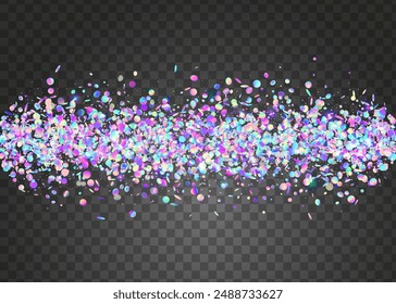 Rainbow Confetti. Light Texture. Cristal Design. Purple Happy Background. Glare Colourful Backdrop. Digital Banner. Neon Serpentine. Transparent Glitter. Pink Rainbow Confetti