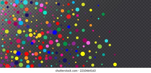 Rainbow Confetti Modern Vector Background. Carnival Simple Garland. Falling Down Bright Sequins Frame. Holiday Celebration Rainbow Confetti Falling. Christmas, New Year, Birthday Sparkle Decoration.