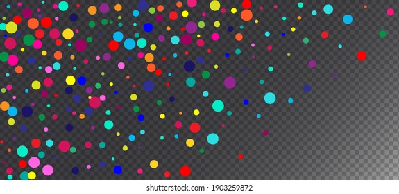 Rainbow Confetti Modern Vector Wallpaper. Christmas, New Year, Birthday Sparkle Decoration. Carnival Simple Garland. Falling Down Gleam Circles Frame. Rainbow Confetti Falling. Holiday Celebration