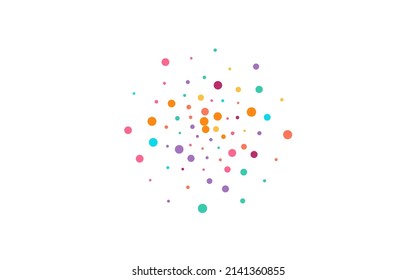 Rainbow Confetti Transparent Vector White Background. Celebration Rain Texture. Decoration Round Postcard. Color Dust Carnival Background.