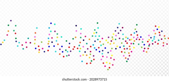 Rainbow Confetti Trendy Vector Background. Carnival Motion Garland. Christmas, New Year, Birthday Sparkle Decoration. Holiday Celebration Rainbow Confetti Falling. Falling Down Gleam Sequins Frame.