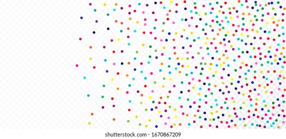 Rainbow Confetti Trendy Vector Wallpaper. Carnival Minimal Garland. Holiday Celebration Falling Down Bright Sequins Frame. Rainbow Confetti Falling. Christmas, New Year, Birthday Sparkle Decoration.