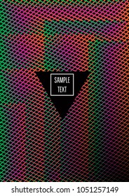 Rainbow Cool Minimal Cover. Vector Business Background, Journal, Paper Texture. Trendy Modern Corporate Identity. Geometric Iridescent Business Minimal Cover Fluid Blend Rainbow Poster Design.