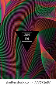 Rainbow Cool Minimal Cover. Vector Business Background, Journal, Paper Texture. Minimal Neon Corporate Identity. Dynamic Shapes Rainbow Metal Minimal Cover. Bright Blend Futurist Print Design.