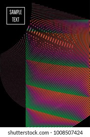 Rainbow Cool Minimal Cover. Wave Journal, Fashion Magasine Vector Template. Bright Color Certificate Template Geometric Iridescent Business Minimal Cover Fluid Blend Rainbow Poster Design.
