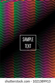 Rainbow Cool Minimal Cover. Wave Paper, Fashion Magasine Vector Template. Glitch, Glam Certificate Template Geometric Childrens Business Minimal Cover. Fluid Blend Funky Party Poster Design.