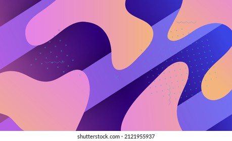 Rainbow Cover. Blue Graphic Shape. Fluid Banner. Creative Presentation. 3d Minimal Poster. Trendy Page. Geometric Journal. Flat Landing Page. Magenta Rainbow Cover