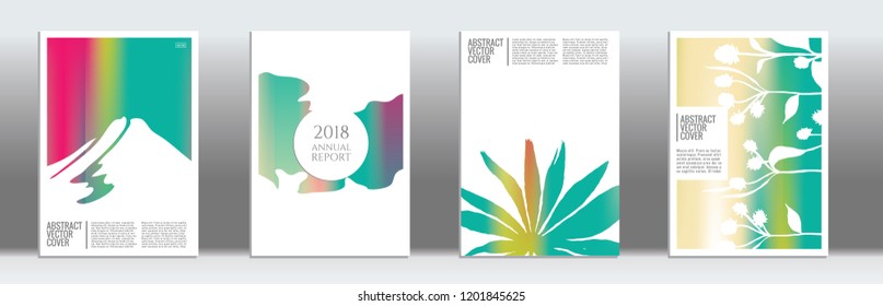 Rainbow cover design mockup. Notebook creative layout. Background for corporate annual report, poster, magazine first page. Minimal leaflet, business flyer. Promotion concept card. A4  abstract art