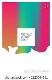 Rainbow cover design mockup. Notebook creative layout. Background for corporate annual report, poster, magazine first page. Minimal leaflet, business flyer. Promotion concept card. A4  abstract art