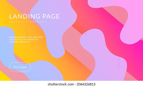 Rainbow Cover. Flat Landing Page. Multicolor Magazine. Graphic Frame. Dynamic Poster. Geometric Journal. Color Neon Background. Violet Hipster Design. Magenta Rainbow Cover