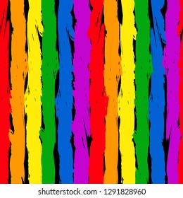 Rainbow - creative seamless pattern. LGBT flag colors. Vector illustration.