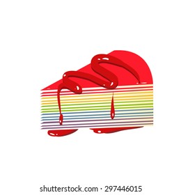 Rainbow crepe cake