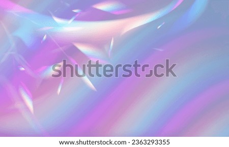 Rainbow crystal light leak flare reflection effect. Abstract refraction glow effect on black background. Holographic falling confetti glitters isolated on transparent background. Vector illustration.	