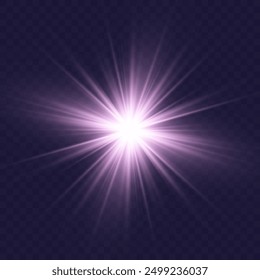 Regenbogenkristallstern. Kristallstrahlenbeleuchtung, Sonne scheint Regenbogen rot gelb und blau Farbe. Optischer Feuer-Lichteffekt. Reflektionseffekt der Reflexion durch Blendung der Vektorlinse. Glitzern. Sonnenlicht 