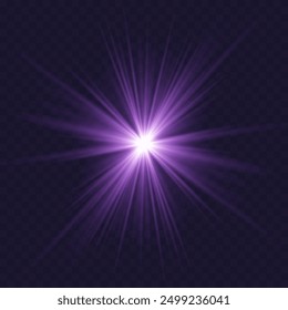 Regenbogenkristallstern. Kristallstrahlenbeleuchtung, Sonne scheint Regenbogen rot gelb und blau Farbe. Optischer Feuer-Lichteffekt. Reflektionseffekt der Reflexion durch Blendung der Vektorlinse. Glitzern. Sonnenlicht 