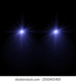 Regenbogenkristallstern. Kristallstrahlenbeleuchtung, Sonne scheint Regenbogen rot gelb und blau Farbe. Optischer Feuer-Lichteffekt. Reflektionseffekt der Reflexion durch Blendung der Vektorlinse. Glitzern. Sonnenlicht 