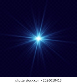 Estrella de cristal del arco iris. Luz de rayo de cristal, el sol brilla el color rojo, amarillo y azul del arco iris. Efecto óptico de luz de fuego. Efecto de reflexión de deslumbramiento de fuga de lente de Vector. Brillo de chispa. Luz solar 